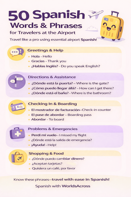 Essential Spanish words for travelers