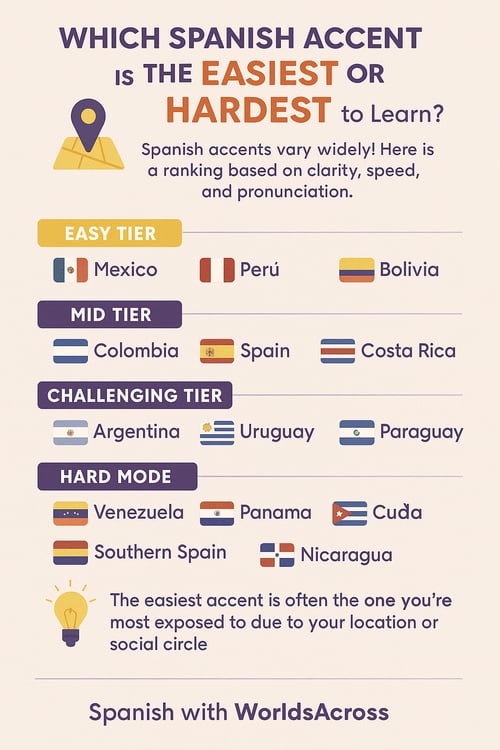 hardest Spanish accent to learn